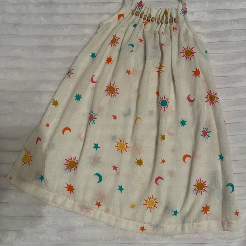 Old Navy Cream Kids Dress with Celestial Print 4T